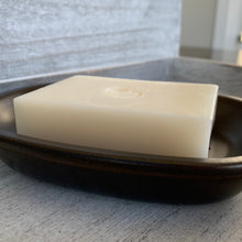 Load image into Gallery viewer, Natural sandalwood lime shampoo bar unwrapped