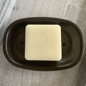 image of natural conditioner bar in vanilla citrus scent, by pickle and bee natural products, unwrapped